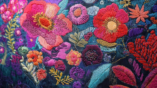 detaliu broderie florală